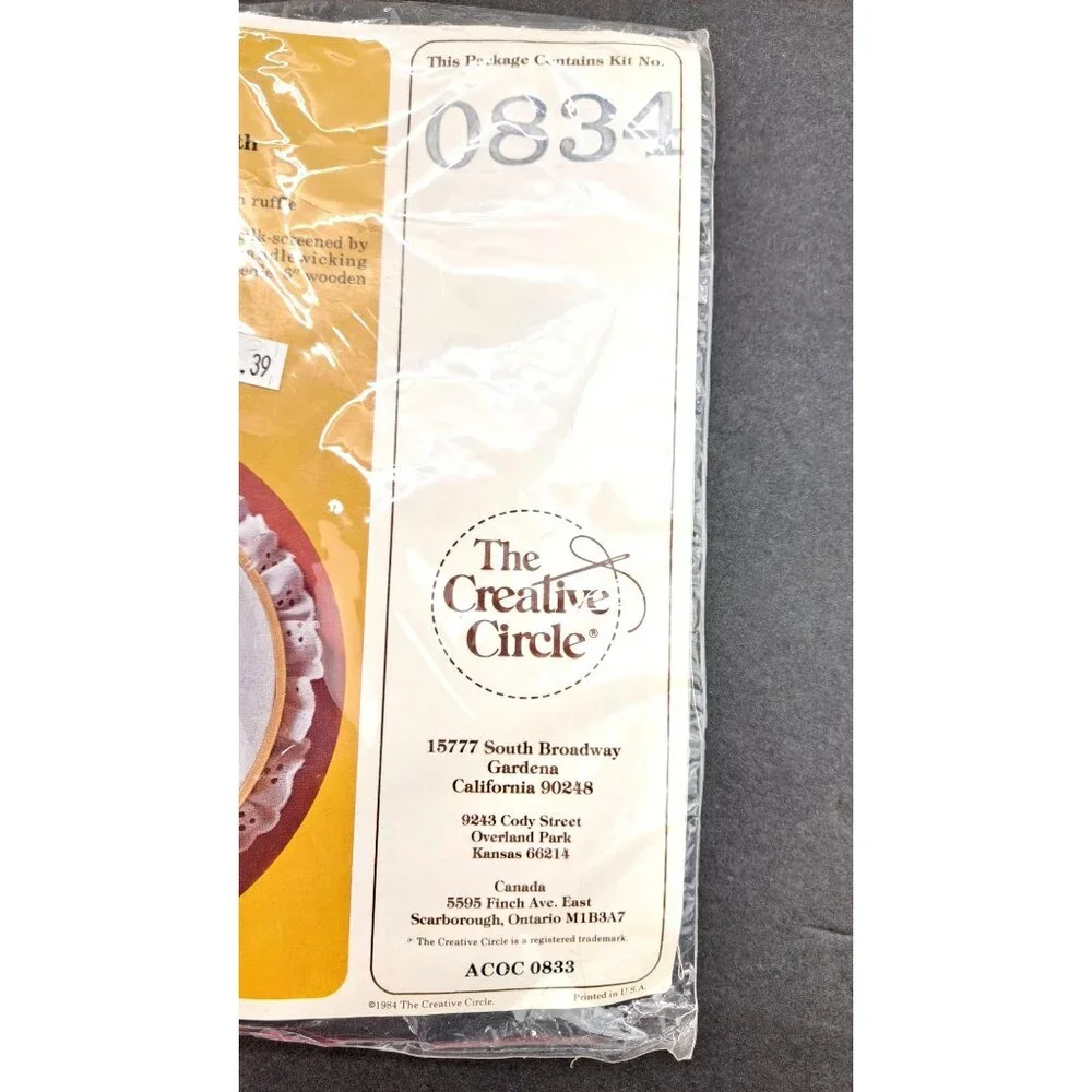 Vintage The Creative Circle 0834 Memory Bouquet Embroidery Kit Floral Hoop New